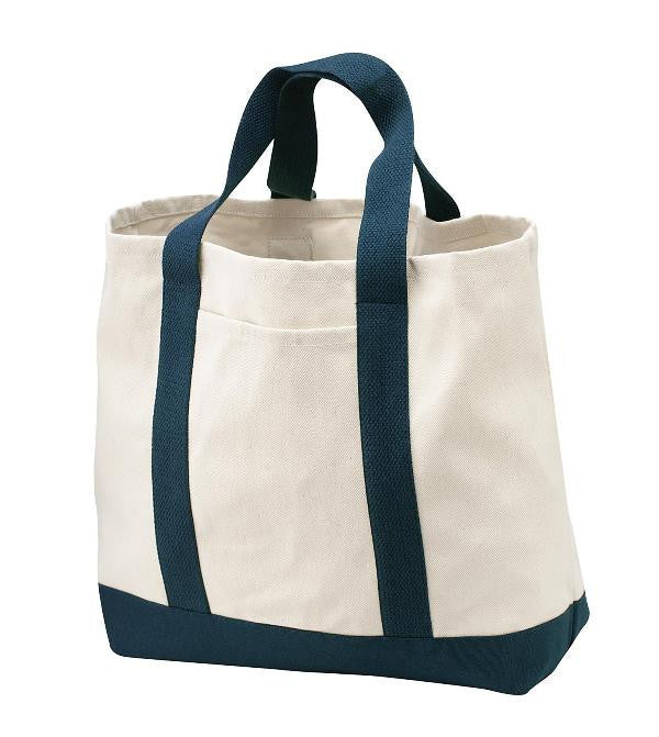 Large Heavy Cotton Canvas Two Tone Tote Bag TF285