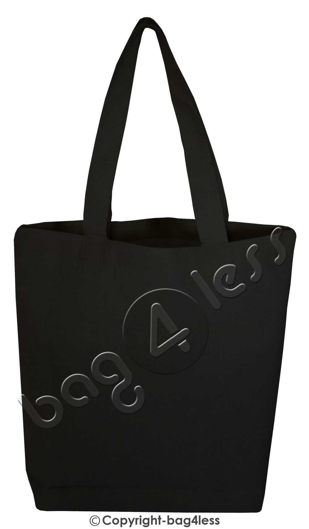 Black Cotton Tote Bag Bottom Gusset Reusable 