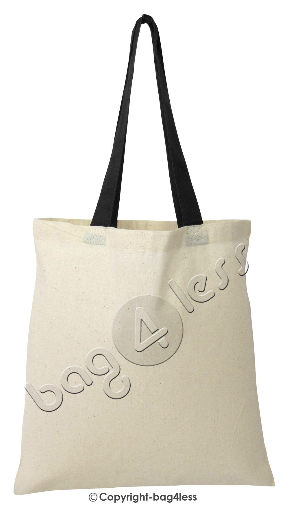 Black Cotton Tote Bag With Color Handles wholesale 