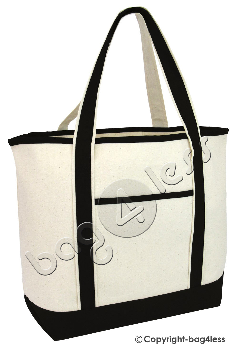 Black Wholesale Canvas Extra Large Deluxe Tote Bag w/Front Pocket