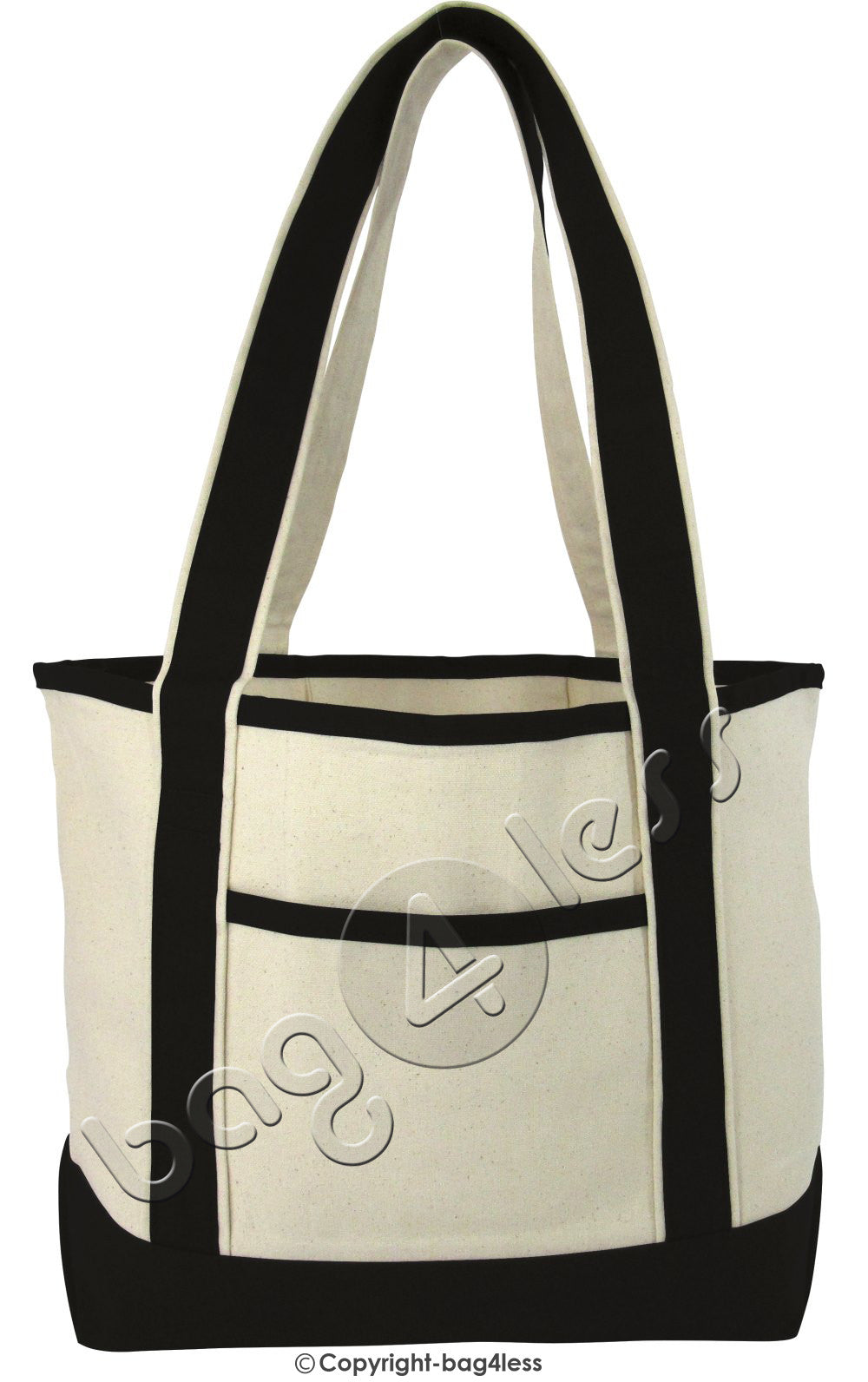 Wholesale reusable Durable Canvas Deluxe Tote Bag Black