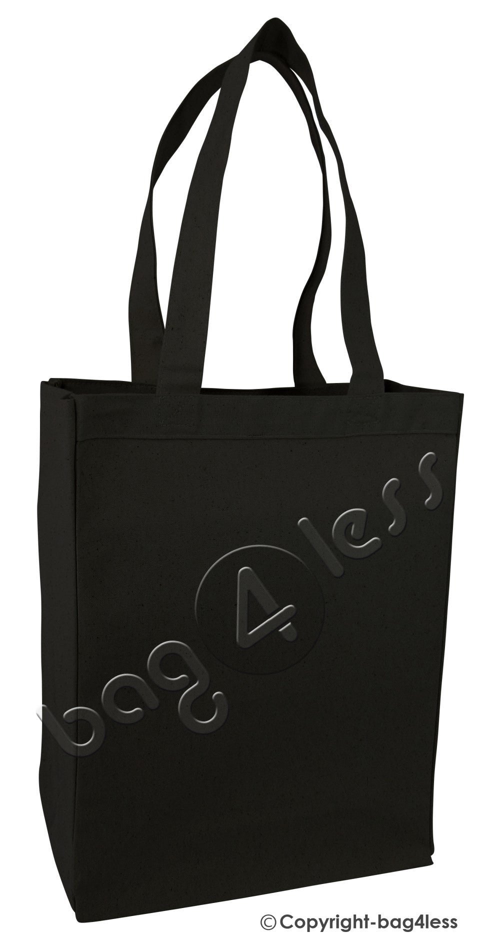 wholesale Canvas Gusset Shopping Tote Bag black
