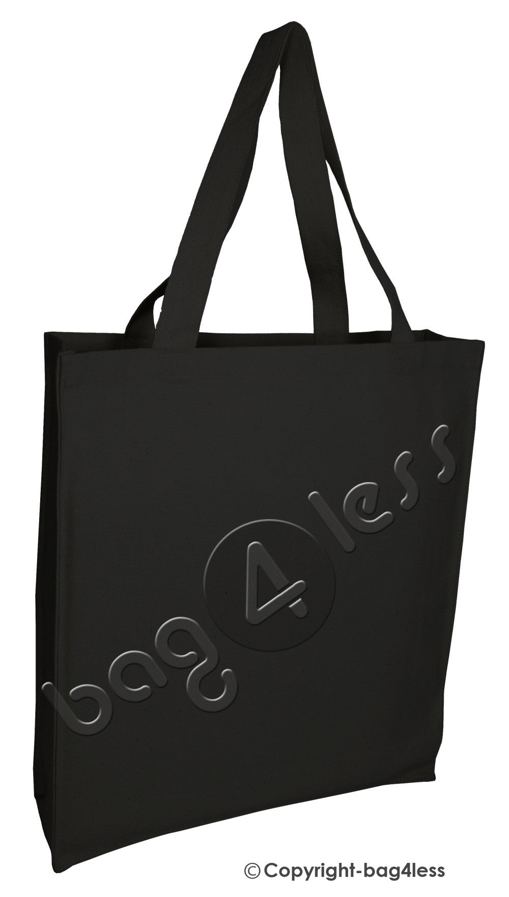 Black Full Gusset Canvas Shopping Tote Bag Wholesale