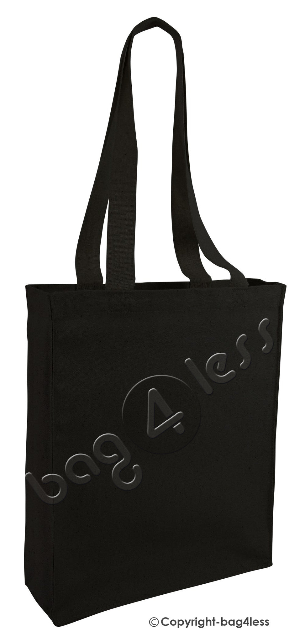 Black Cotton Canvas Gusset Book Bag Promotional