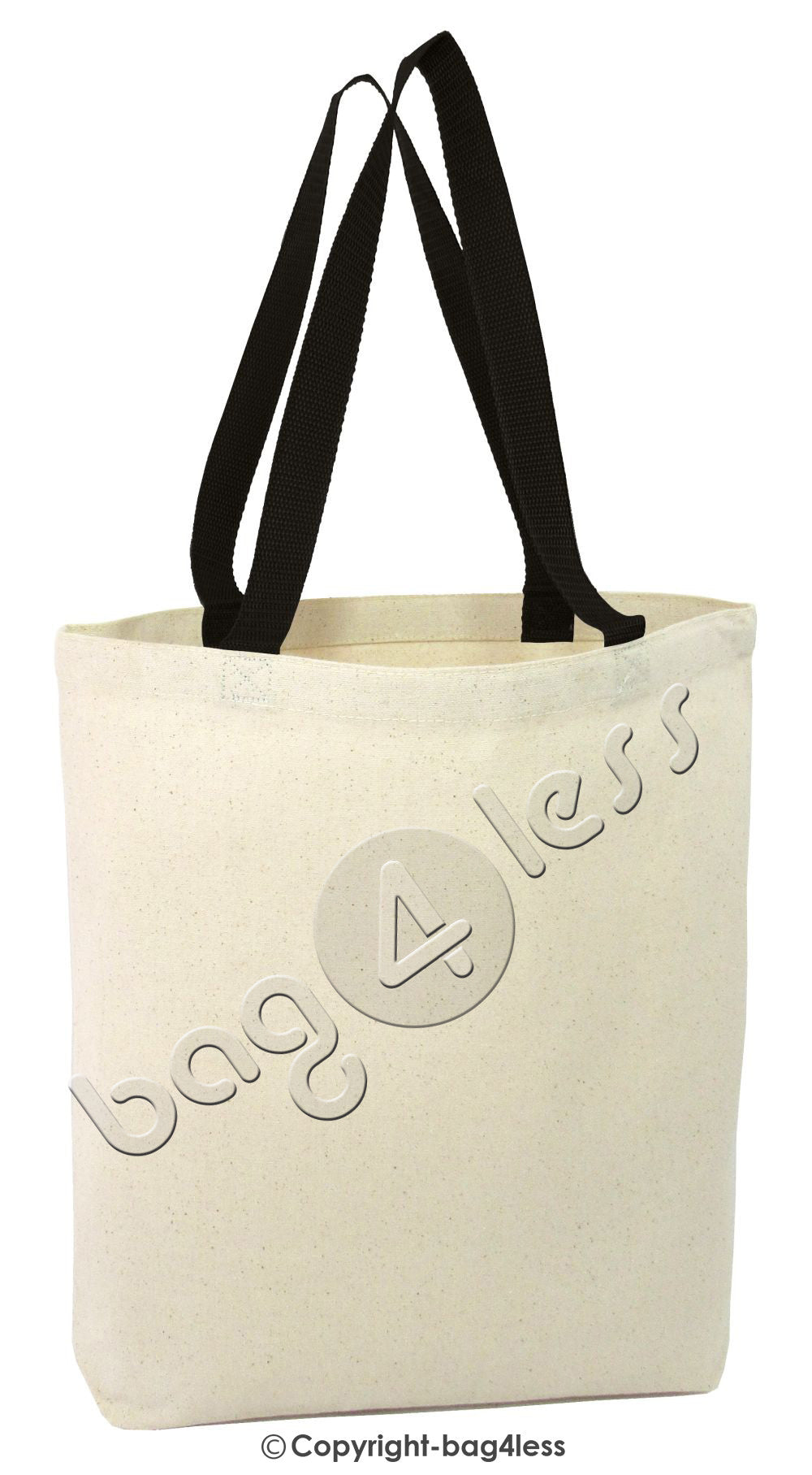 Heavy Canvas Tote Bag Gusset Black Color Handles