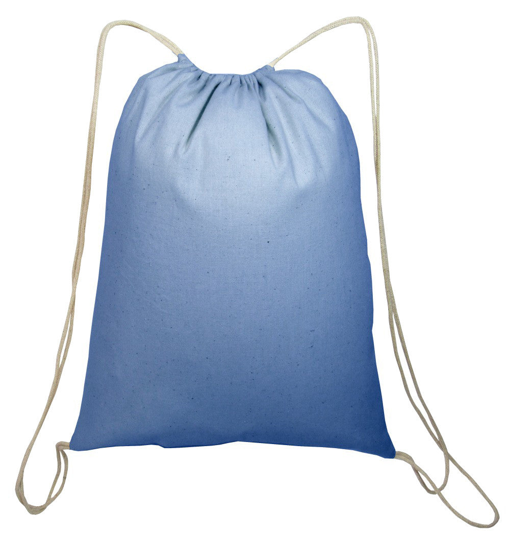 Reusable Cotton Drawstring Backpack Sport Gym Bag 