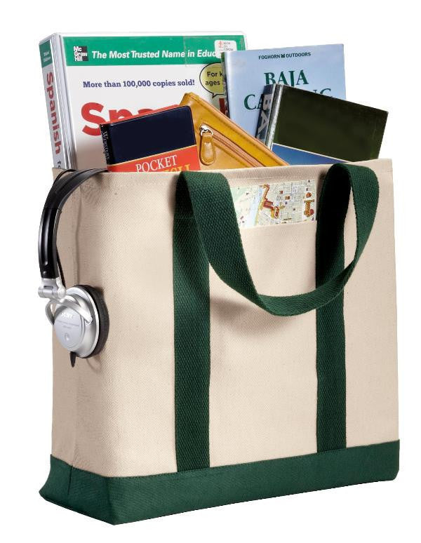 Large Heavy Cotton Canvas Two Tone Tote Bag TF285