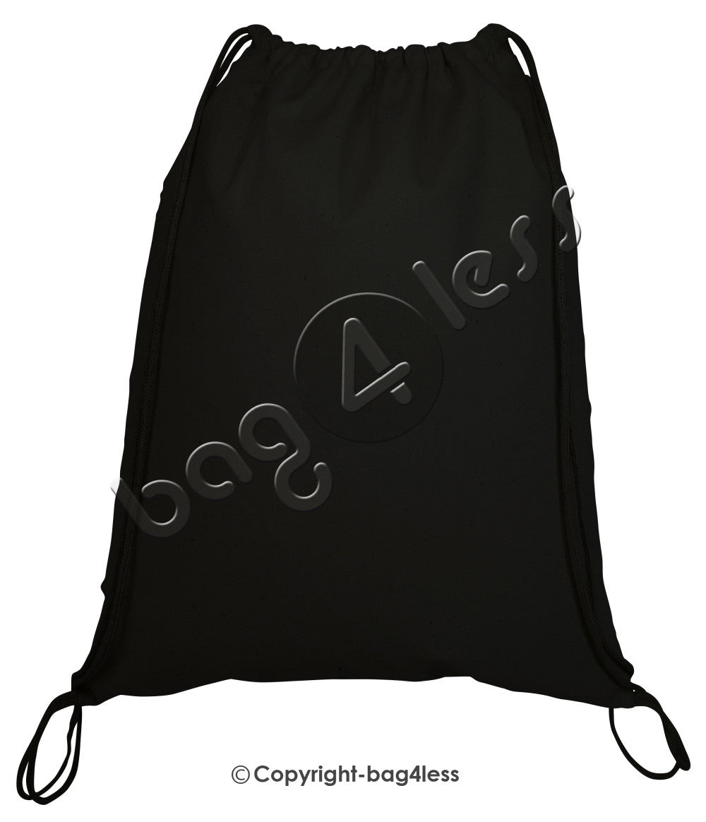 Wholesale Mini Drawstring Canvas Backpack Black