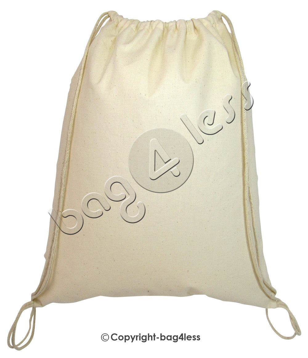 Wholesale Mini Drawstring Canvas Backpack Natural