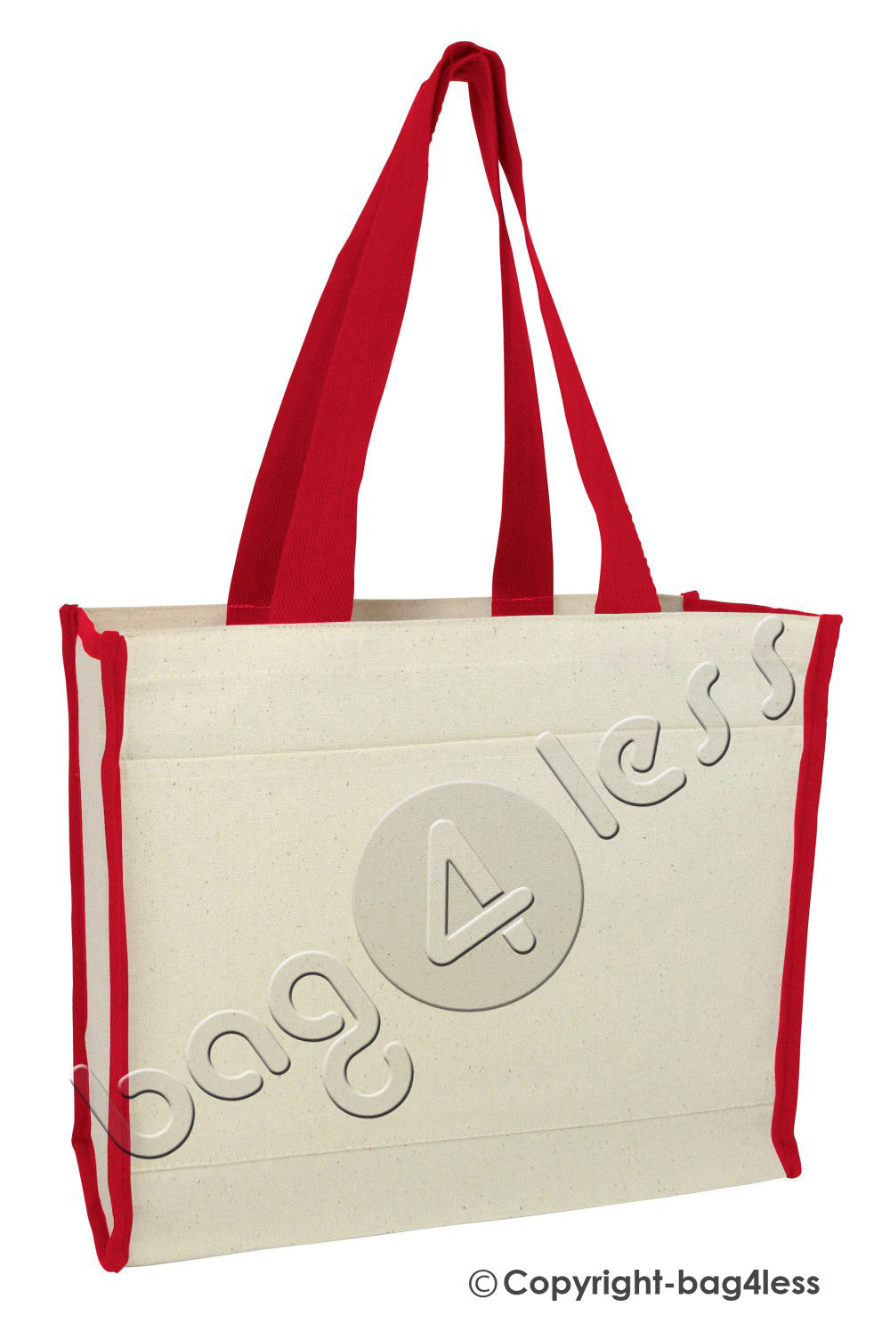Red Heavy Canvas Gusset Tote Bag Two-Tone Wholesale