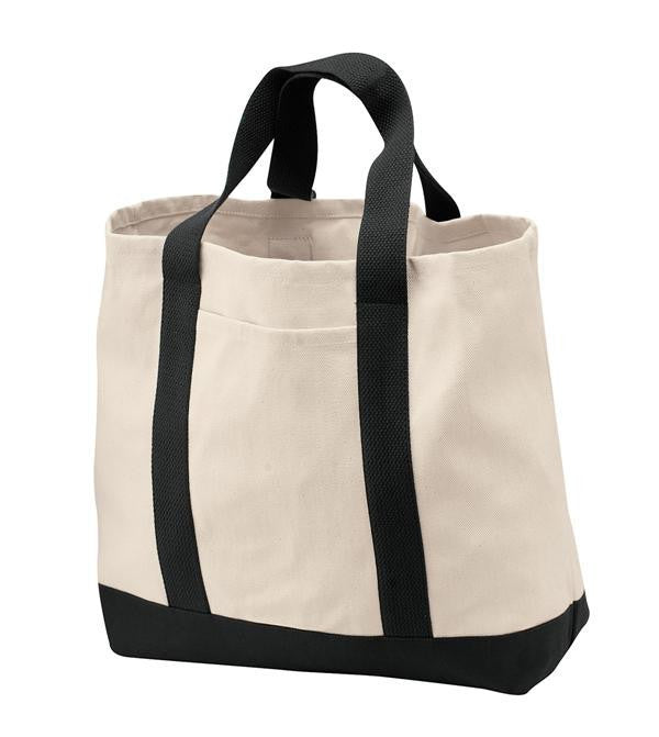 Large Heavy Cotton Canvas Two Tone Tote Bag TF285