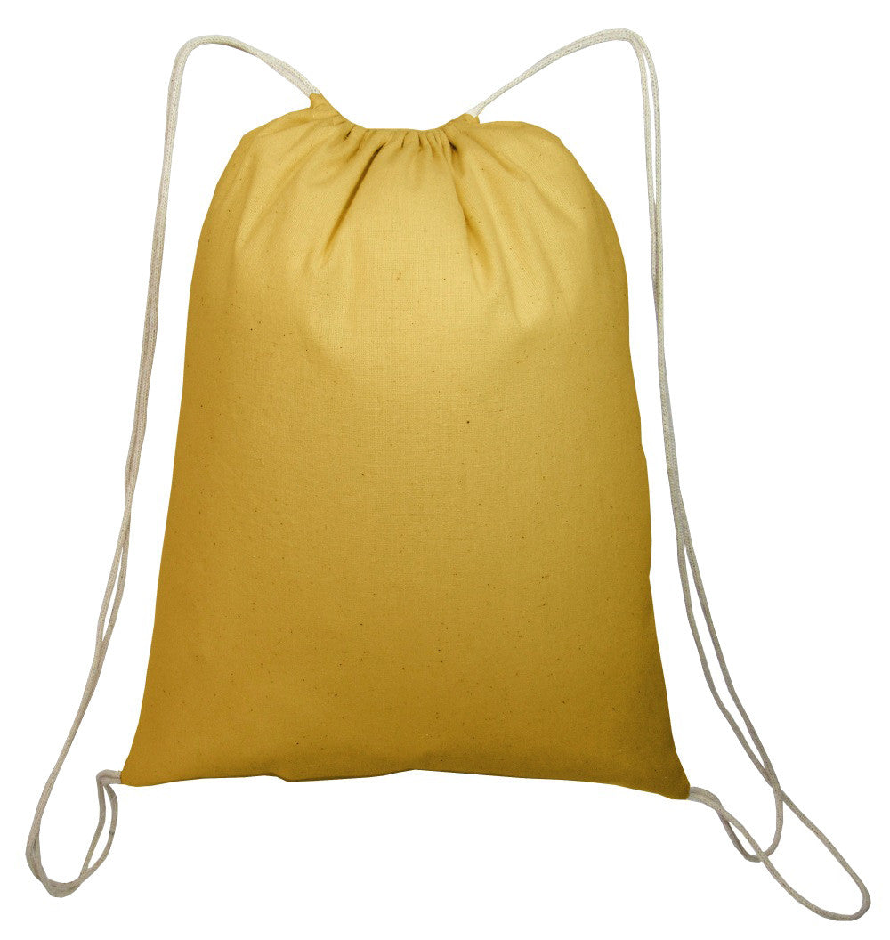 Cotton Drawstring Backpack Value Sport Pack Medium Size