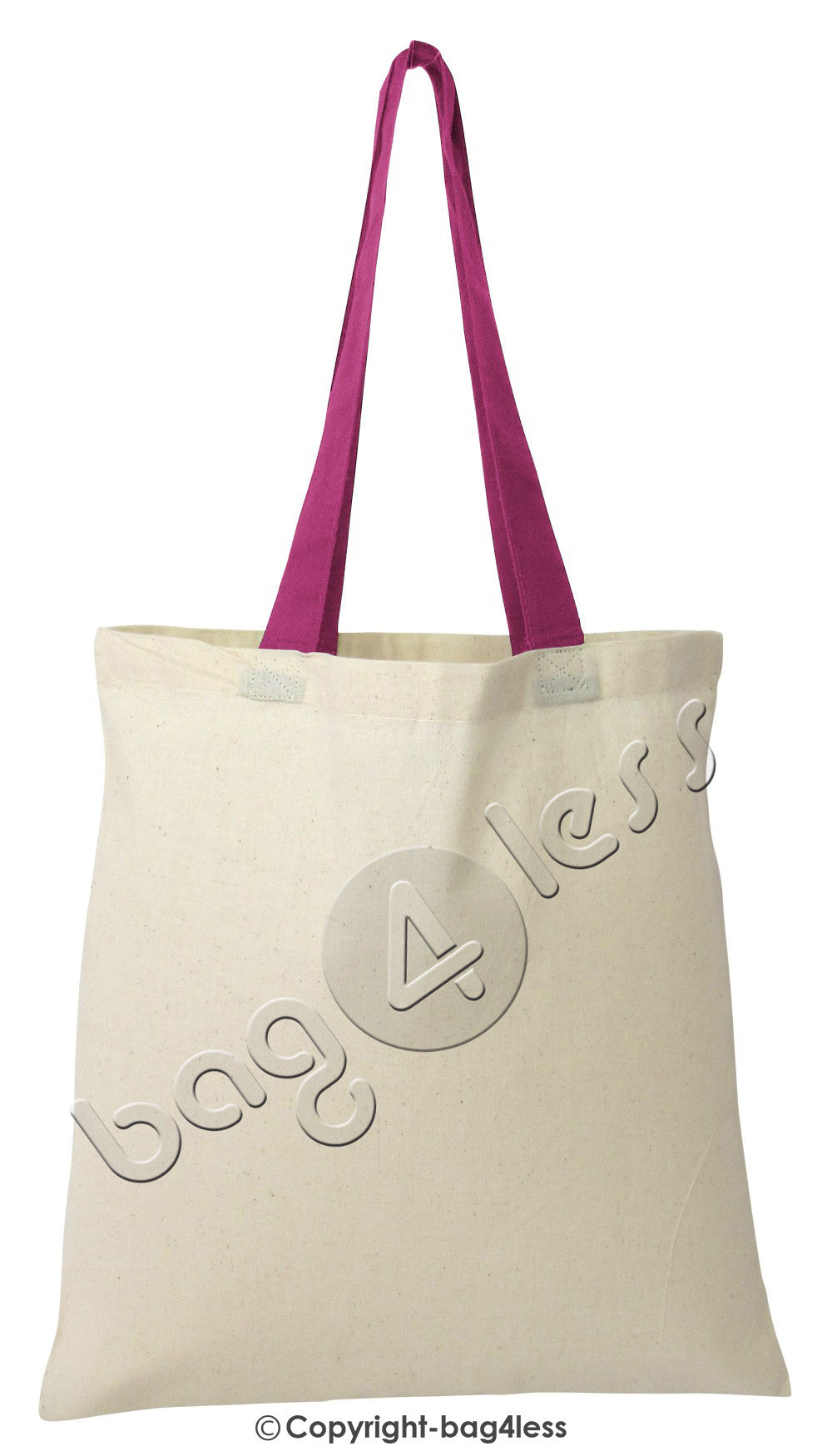 Hotpink Cotton Tote Bag With Color Handles wholesale 