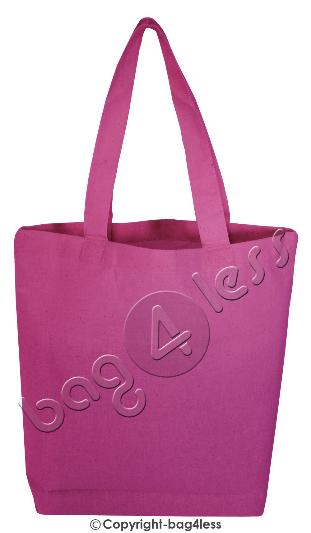 Cotton Tote Bag Bottom Gusset Reusable HotPink