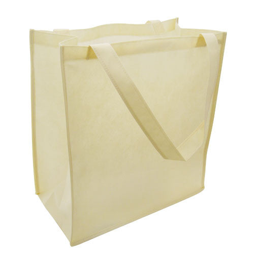  Large Size Non Woven Grocery Tote Bag Gusset Natural