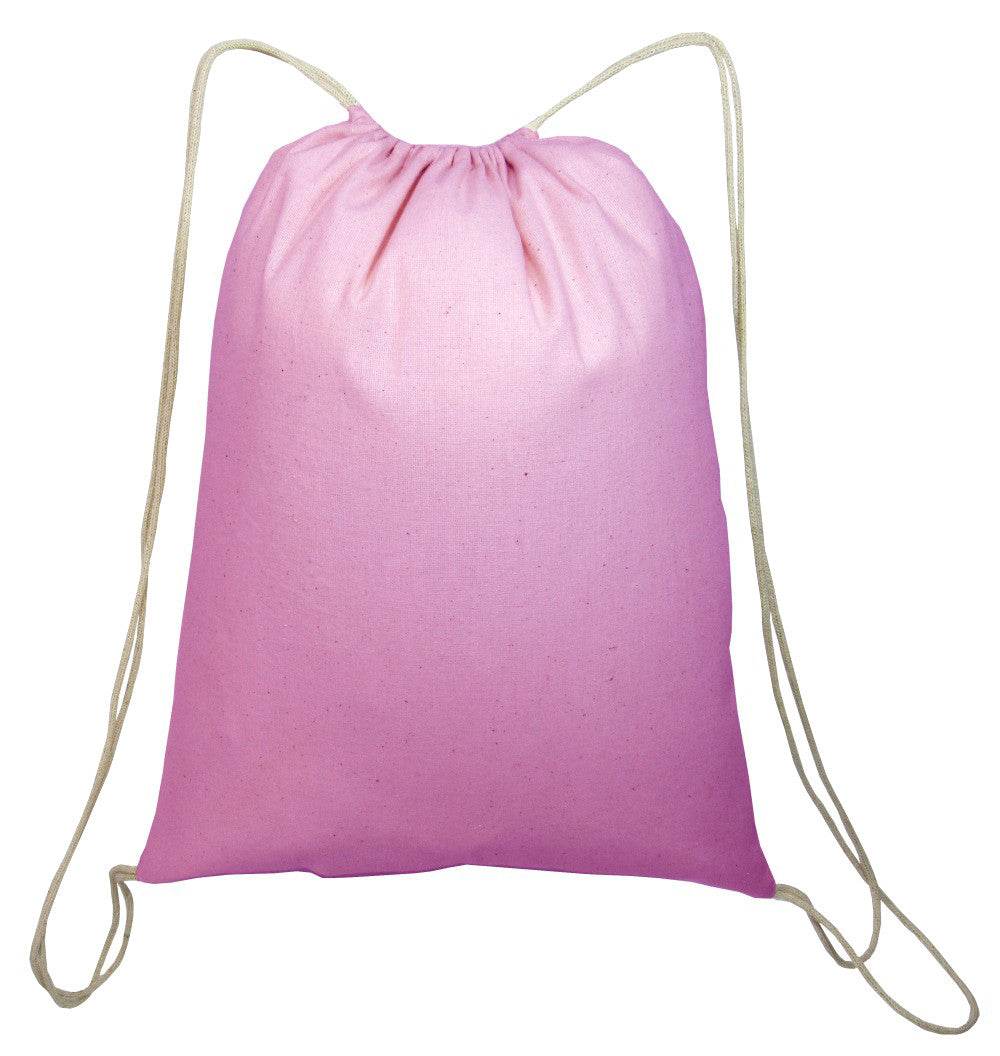 Cotton Cinch Bags Economical Gym Bag Light Pink