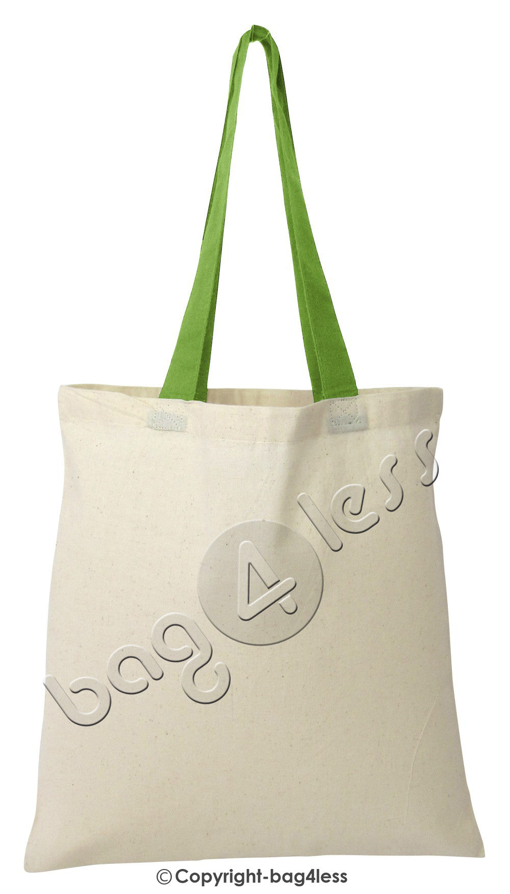 Lime Cotton Tote Bag With Color Handles wholesale 