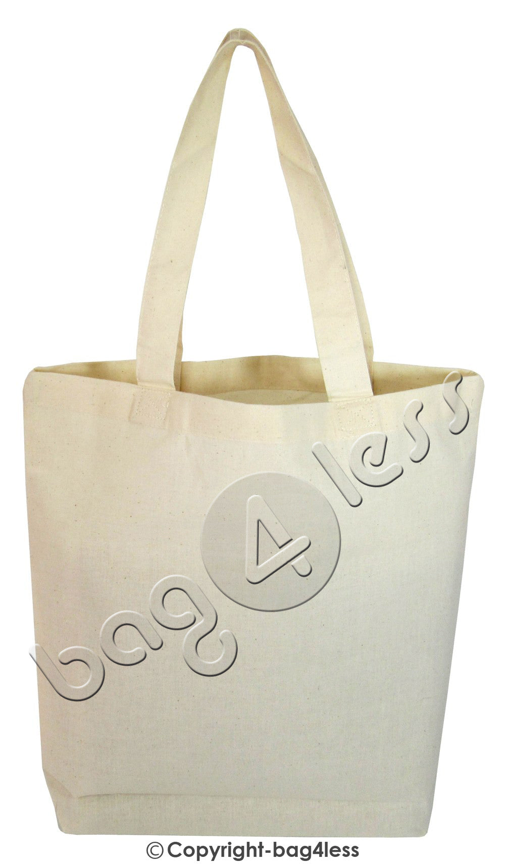 Natural Cotton Tote Bag Bottom Gusset Reusable 