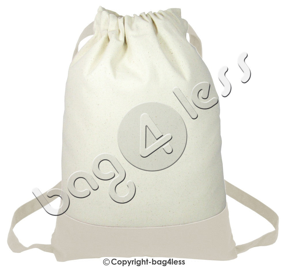 Natural Heavy Canvas Sport Drawstring Bag 