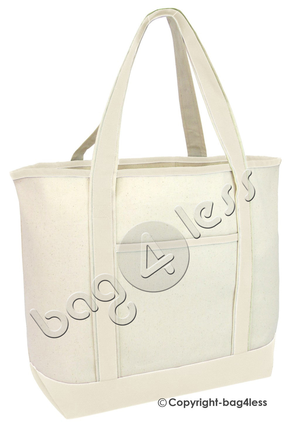 Natural Wholesale Canvas Extra Large Deluxe Tote Bag w/Front Pocket