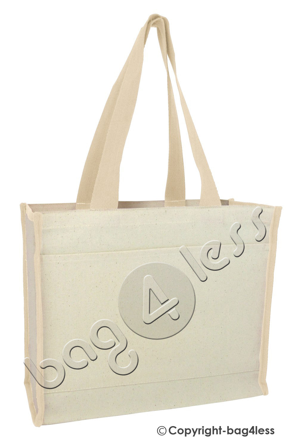 Natural Heavy Canvas Gusset Tote Bag Two-Tone Wholesale