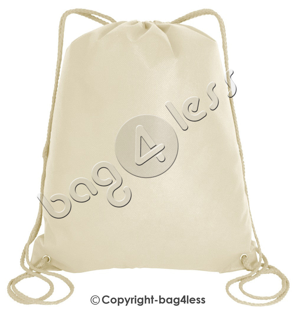 Promotional Non-Woven Drawstring Bag Large Size Natural
