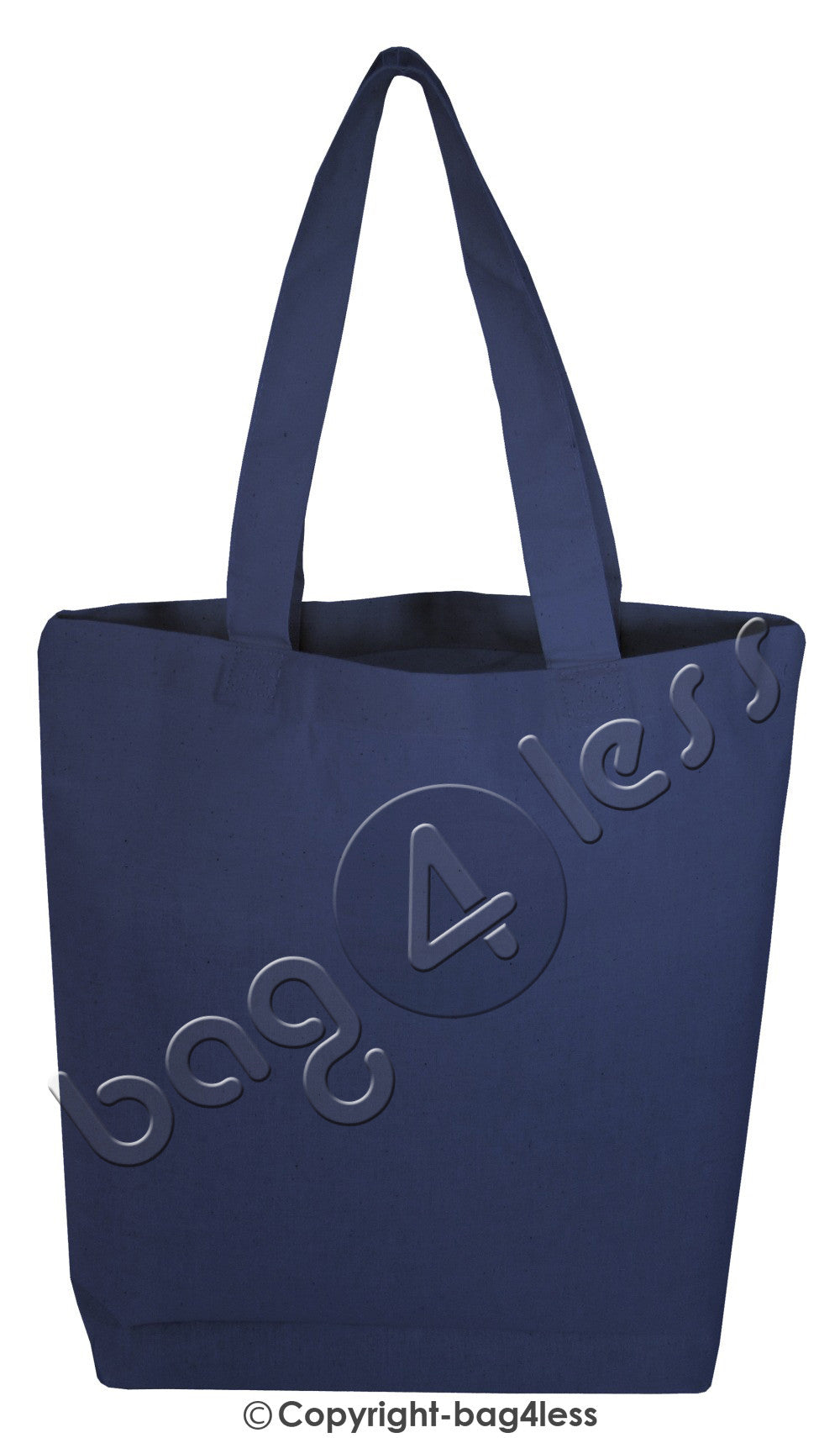 Cotton Tote Bag Bottom Gusset Reusable Navy