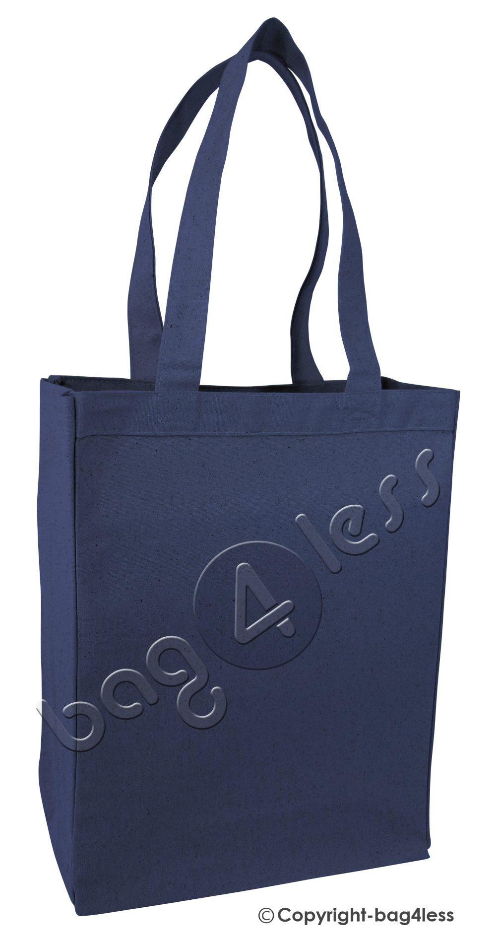 wholesale Canvas Gusset Shopping Tote Bag navy