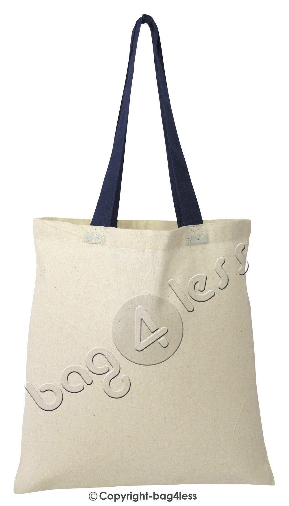 Navy Cotton Tote Bag With Color Handles wholesale 