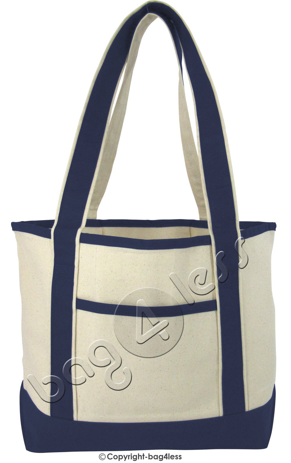 Wholesale reusable Durable Canvas Deluxe Tote Bag navy