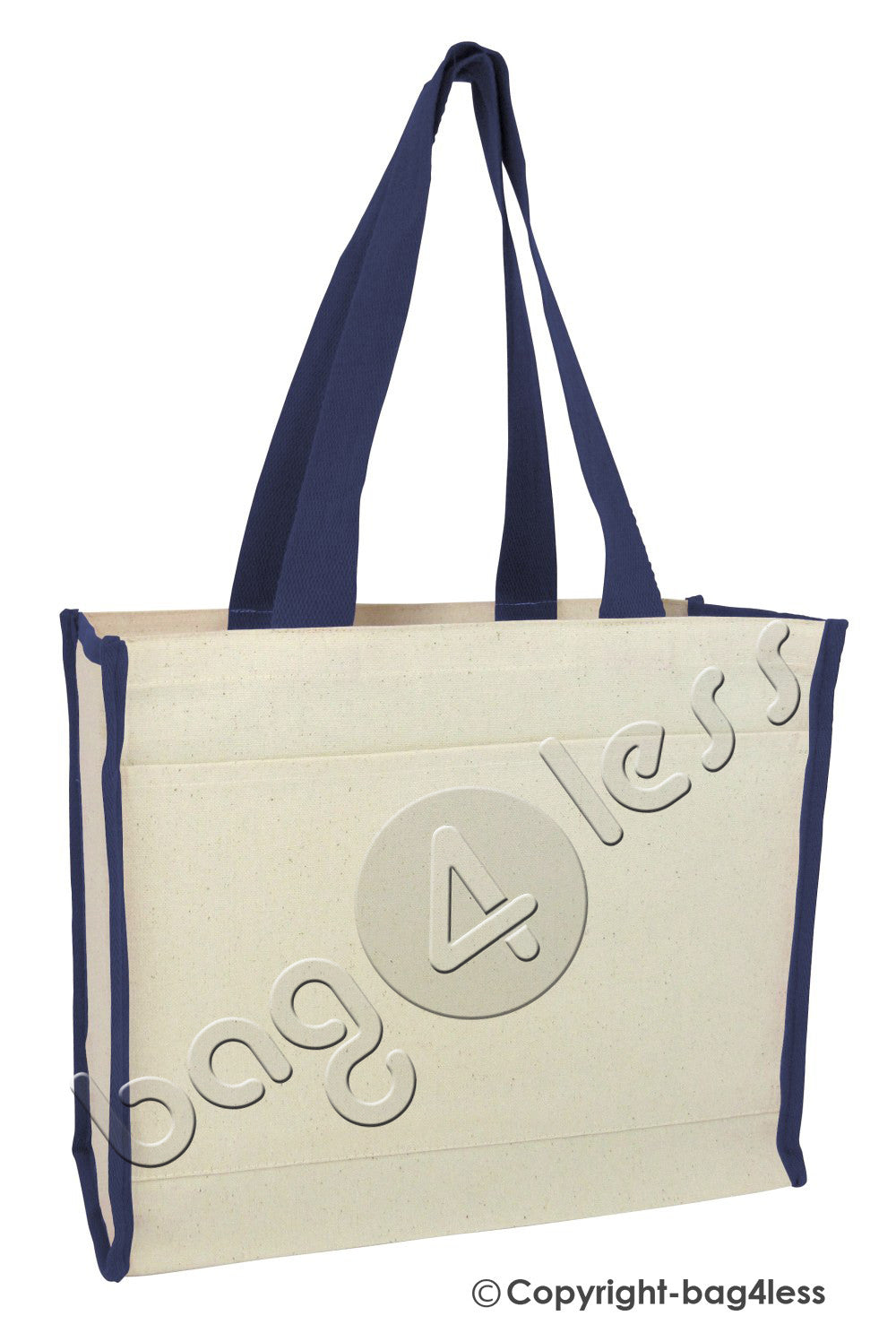 Navy Heavy Canvas Gusset Tote Bag Two-Tone Wholesale