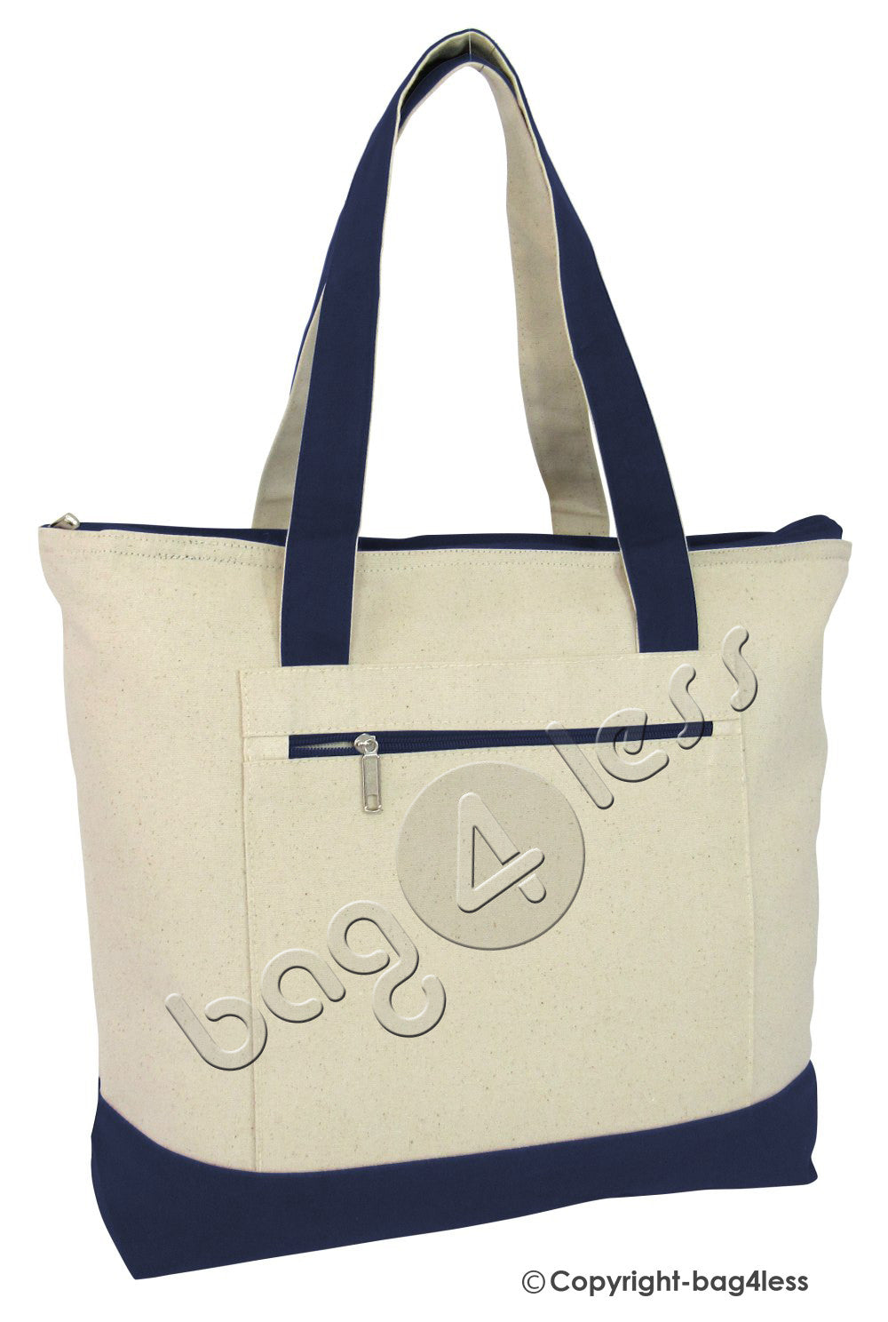 NAVY DELUXE TOTE BAG Natural CANVAS CHEAP