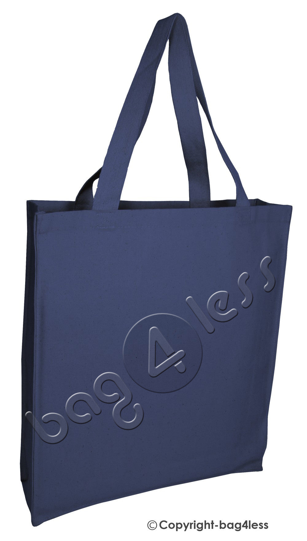Navy Full Gusset Canvas Shopping Tote Bag Wholesale
