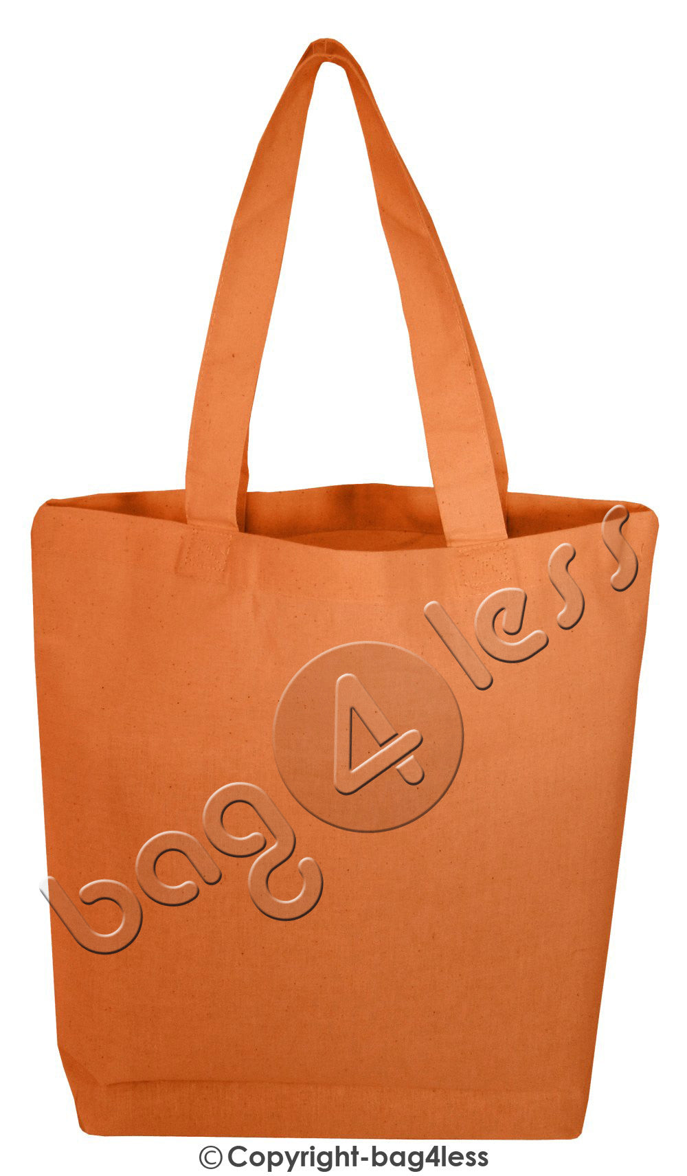 Orange Cotton Tote Bag Bottom Gusset Reusable 