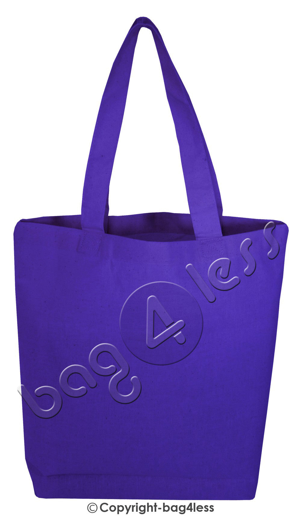 Cotton Tote Bag Bottom Gusset Reusable Purple
