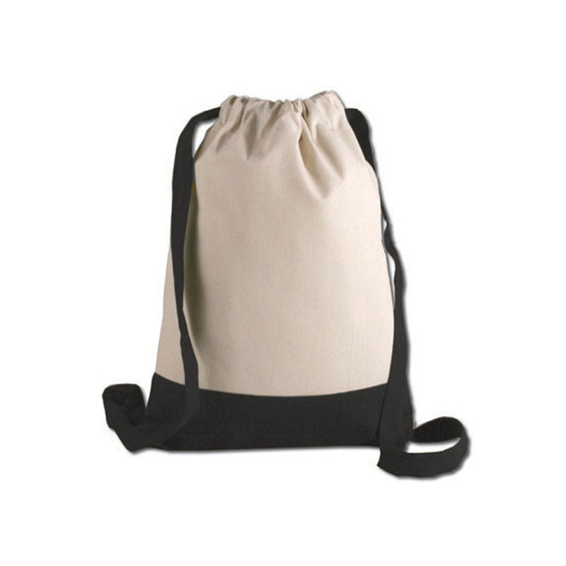 WHOLESALE CANVAS COTTON SPORT BACKPACK black