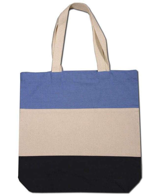 Tri-Tone Canvas Shopping Tote Bag - TG259