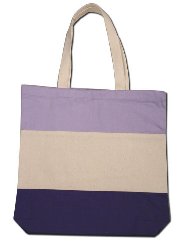 Tri-Tone Canvas Shopping Tote Bag - TG259