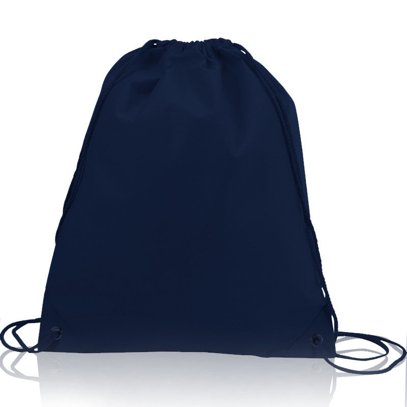 Polyester Large Size Drawstring Backpack navy