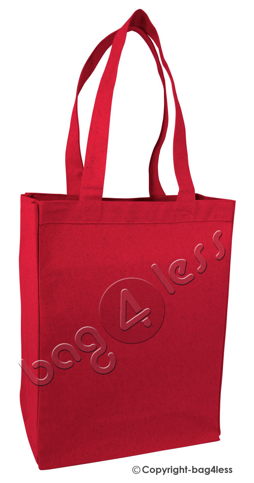 wholesale Canvas Gusset Shopping Tote Bag red