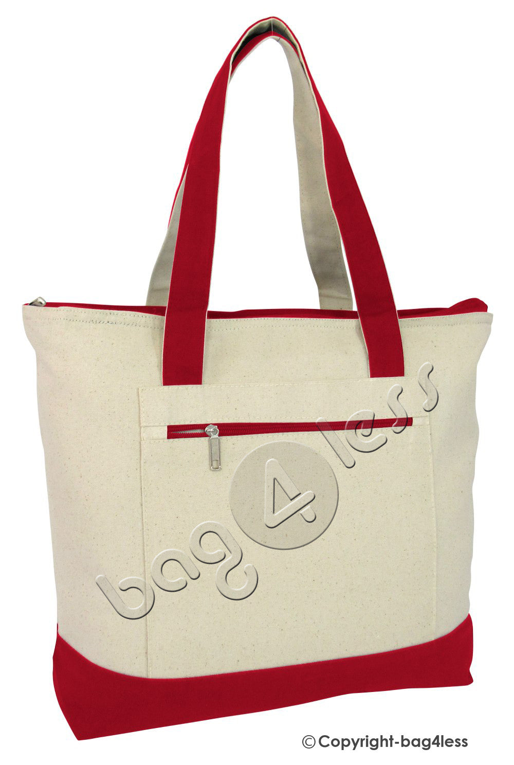 Red DELUXE TOTE BAG Natural CANVAS CHEAP