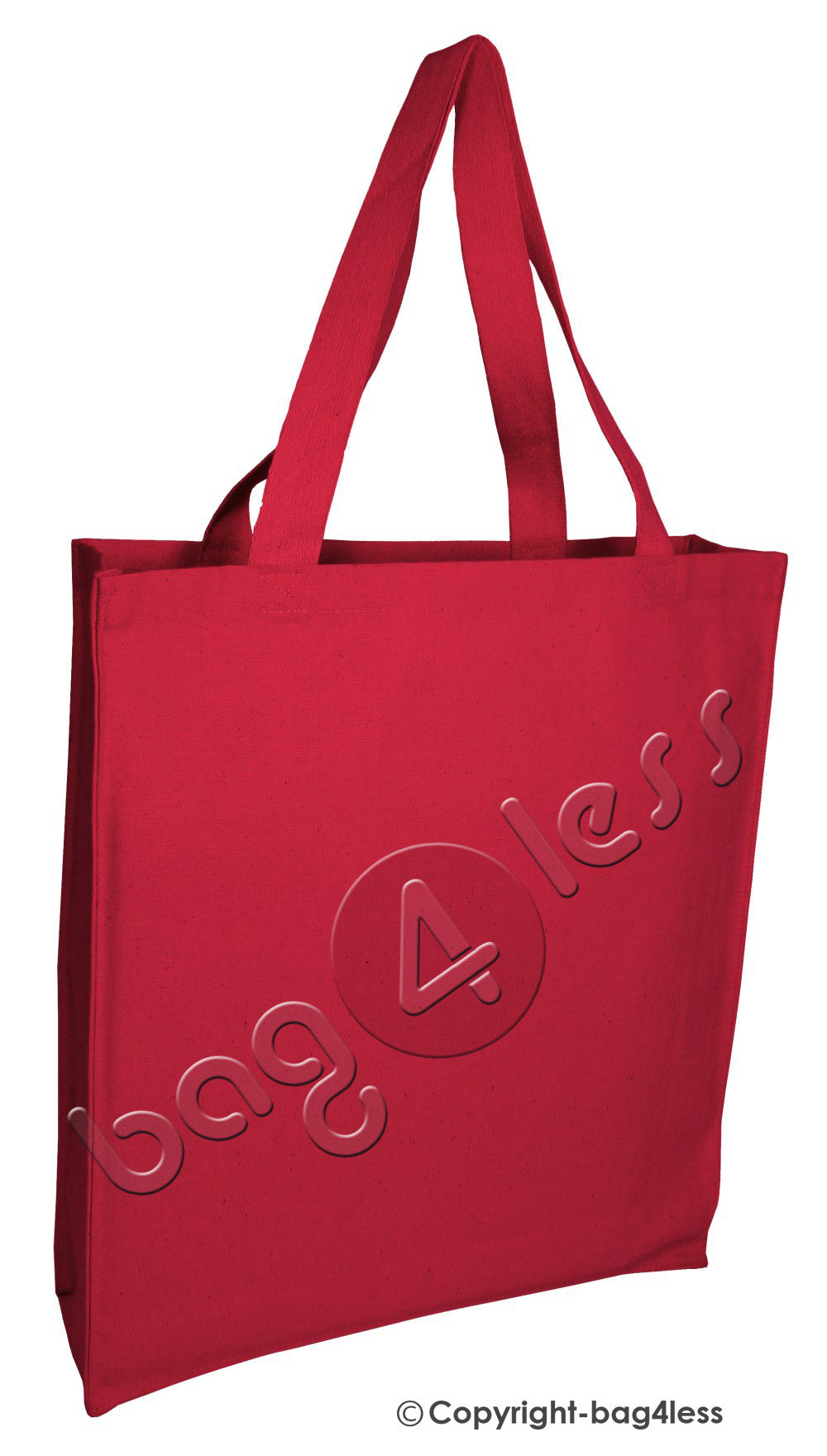 Red Full Gusset Canvas Shopping Tote Bag Wholesale