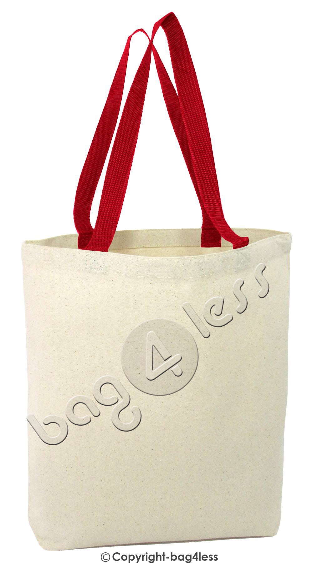 Heavy Canvas Tote Bag Gusset Red Color Handles