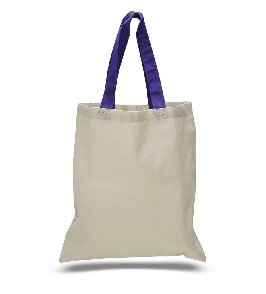 100% Cotton Tote Bag With Color Handle - TB160