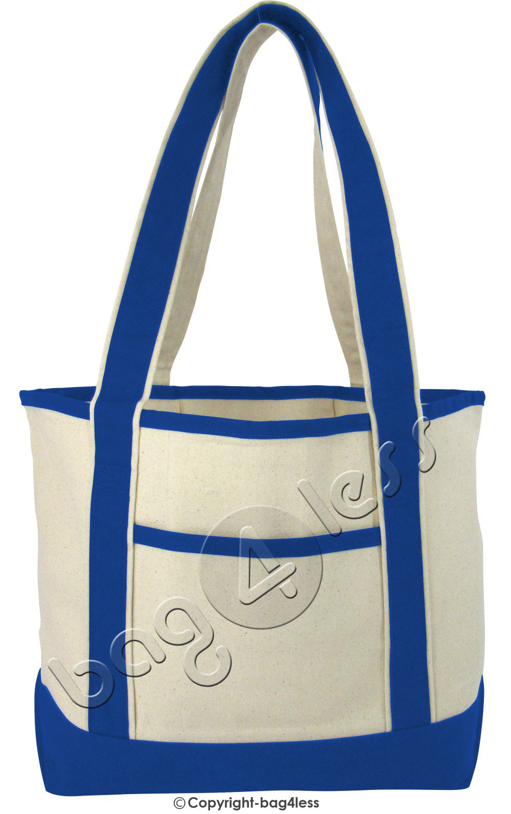 Wholesale reusable Durable Canvas Deluxe Tote Bag royal