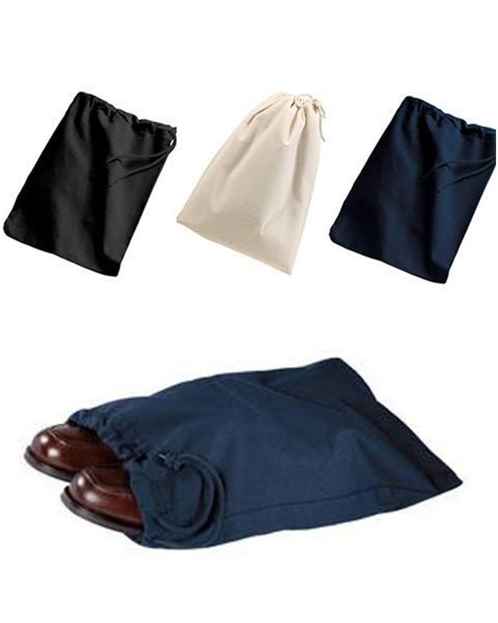 100% Cotton Shoe Bags W/ Drawstring - SBG10