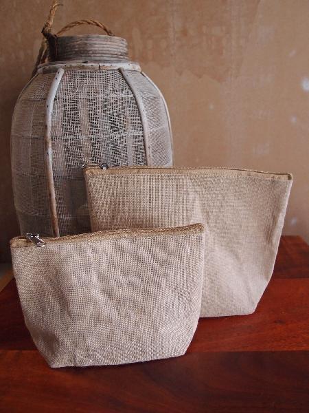 Zippered Jute Pouch with Gusset - TM691