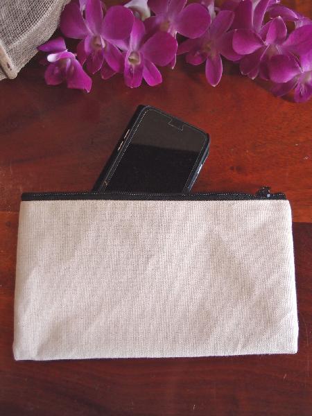Rectangular Jute Pouch with Zipper Closure - TM694