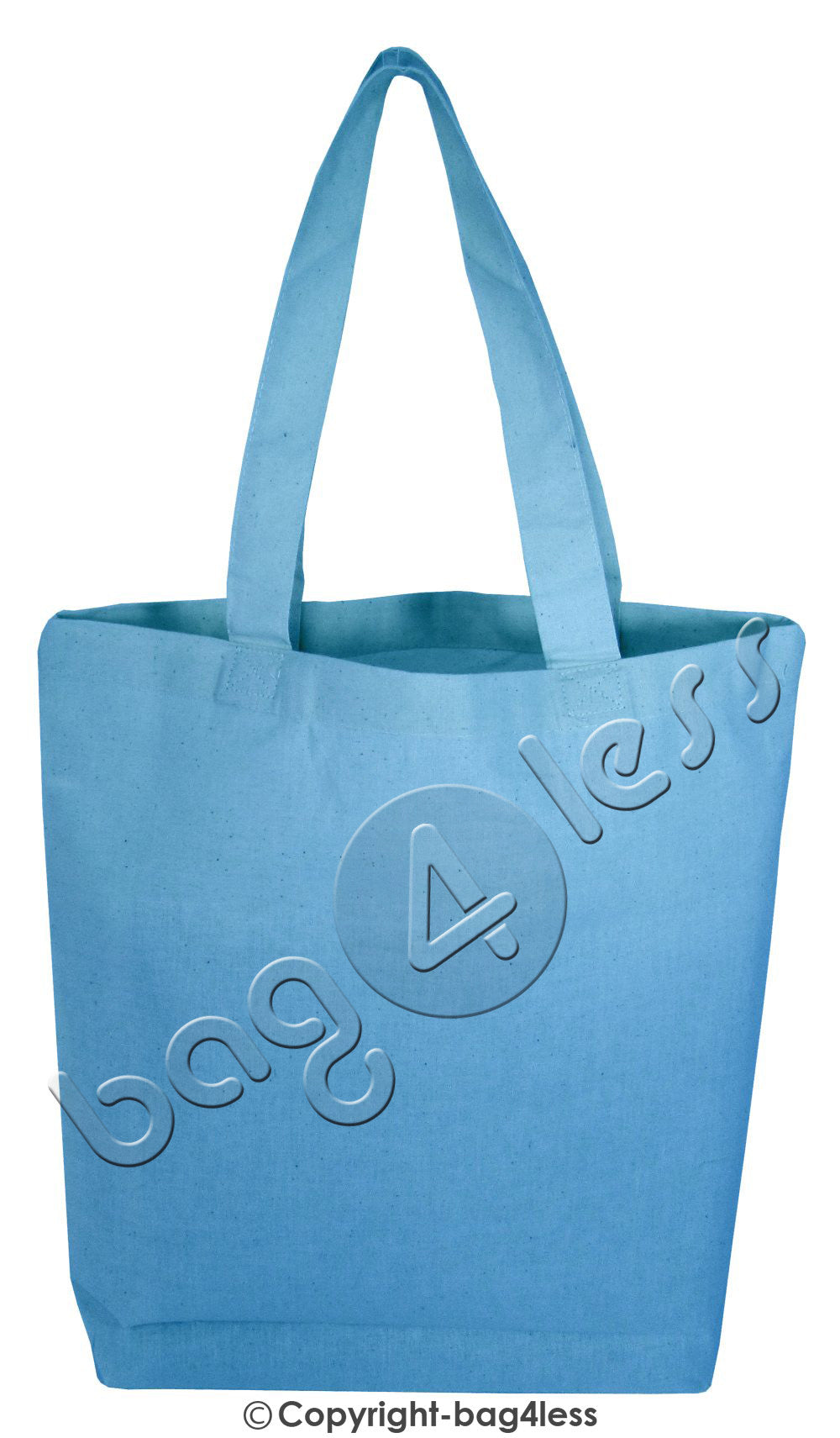 Cotton Tote Bag Bottom Gusset Reusable Turquoise