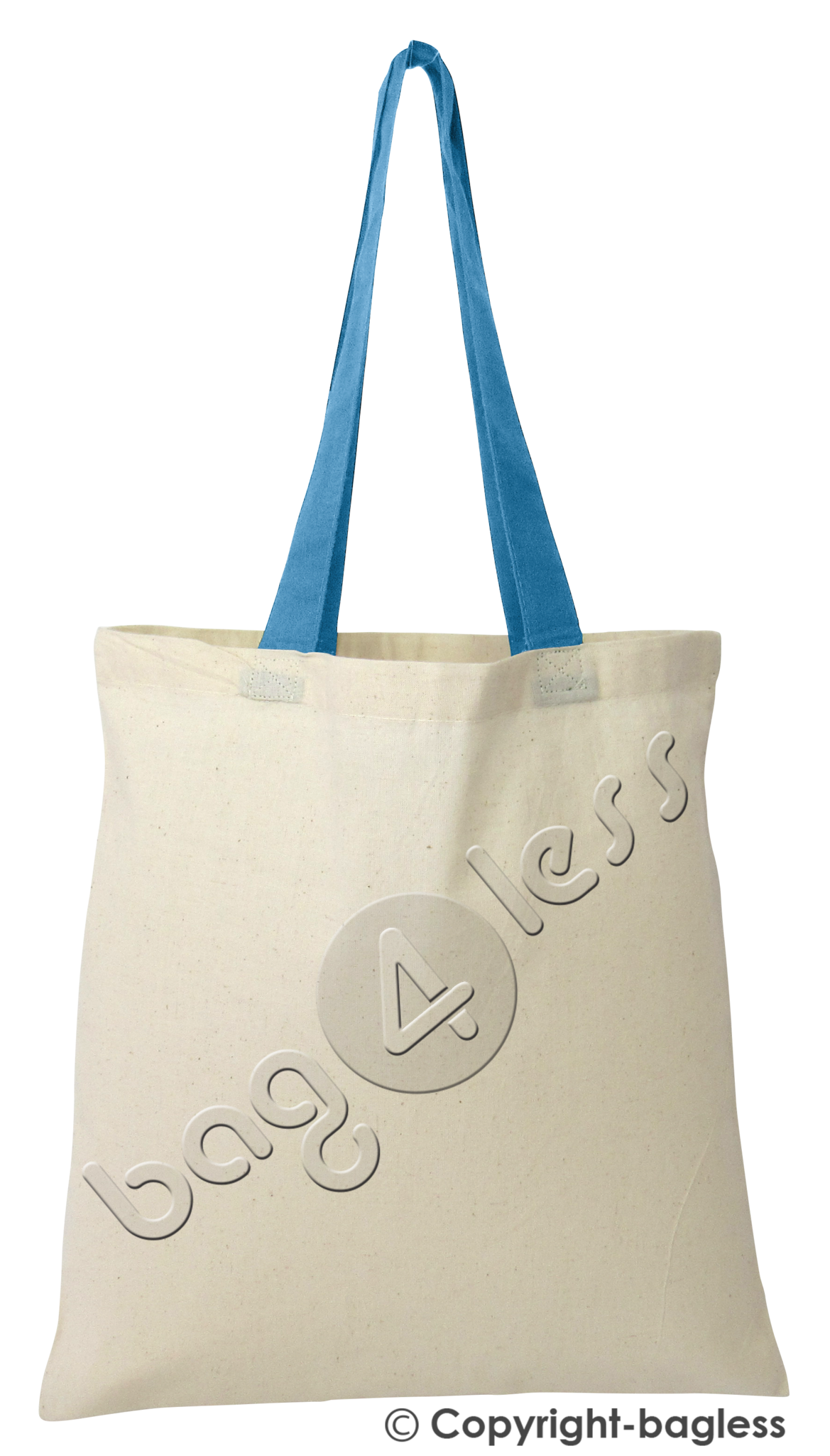 Turquoise Cotton Tote Bag With Color Handles wholesale 